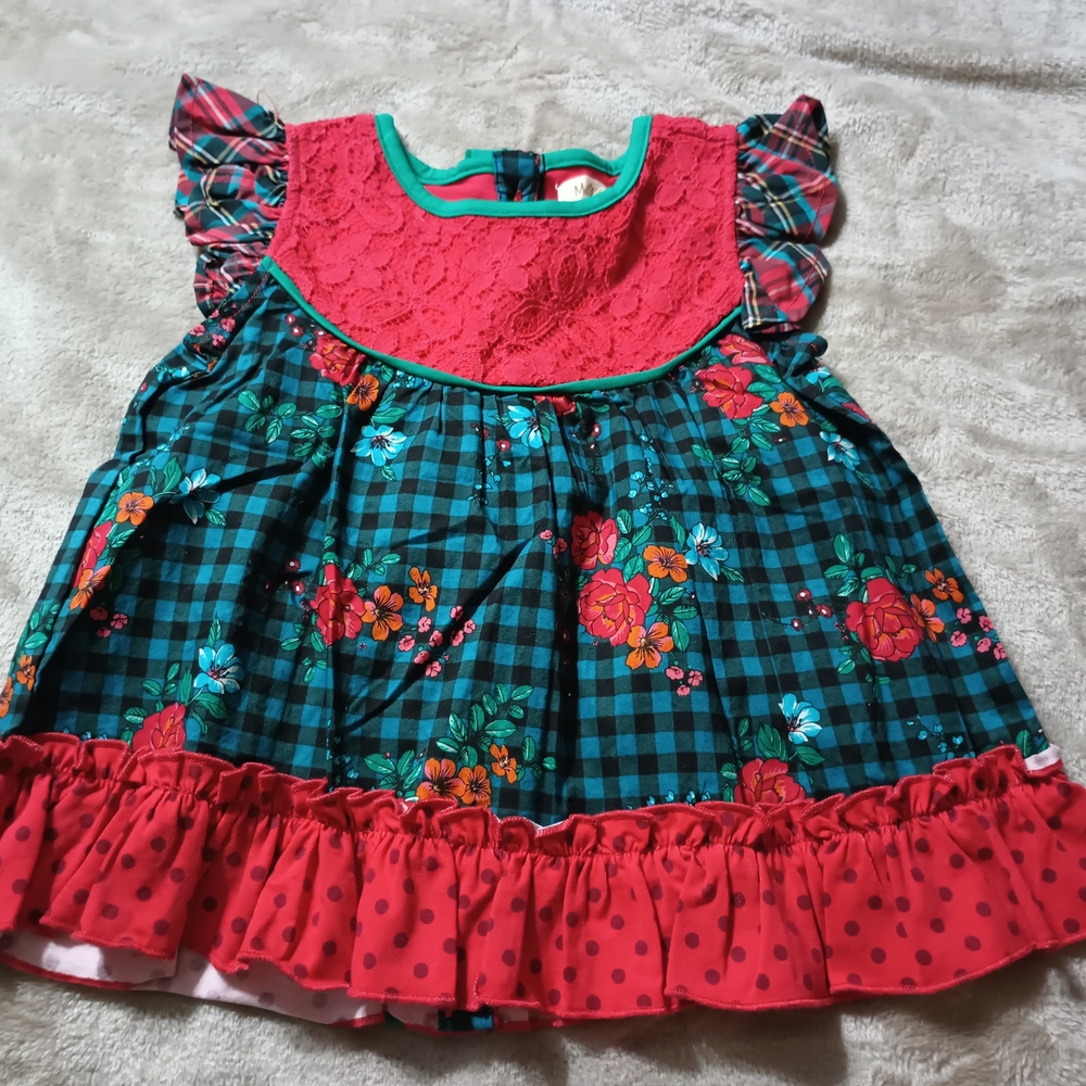 Matilda Jane Red and Green Tunic Size 2T